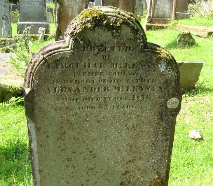 Photo of headstones/Alexander McLennan d1836 hdstn Lochcarron Old